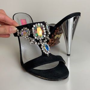 Iridescent crystal Sandals